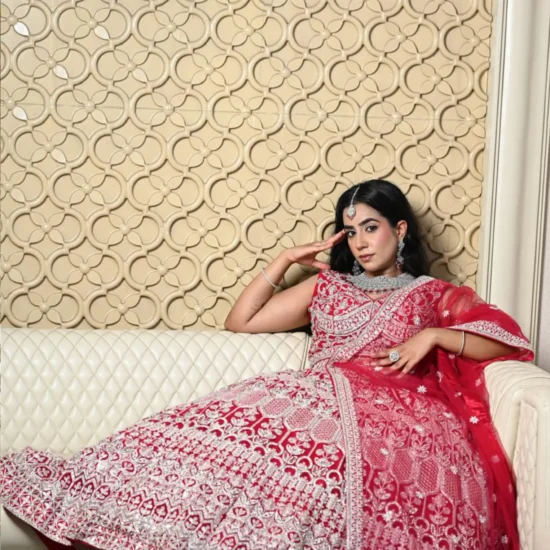 The Red Diamond Lehenga